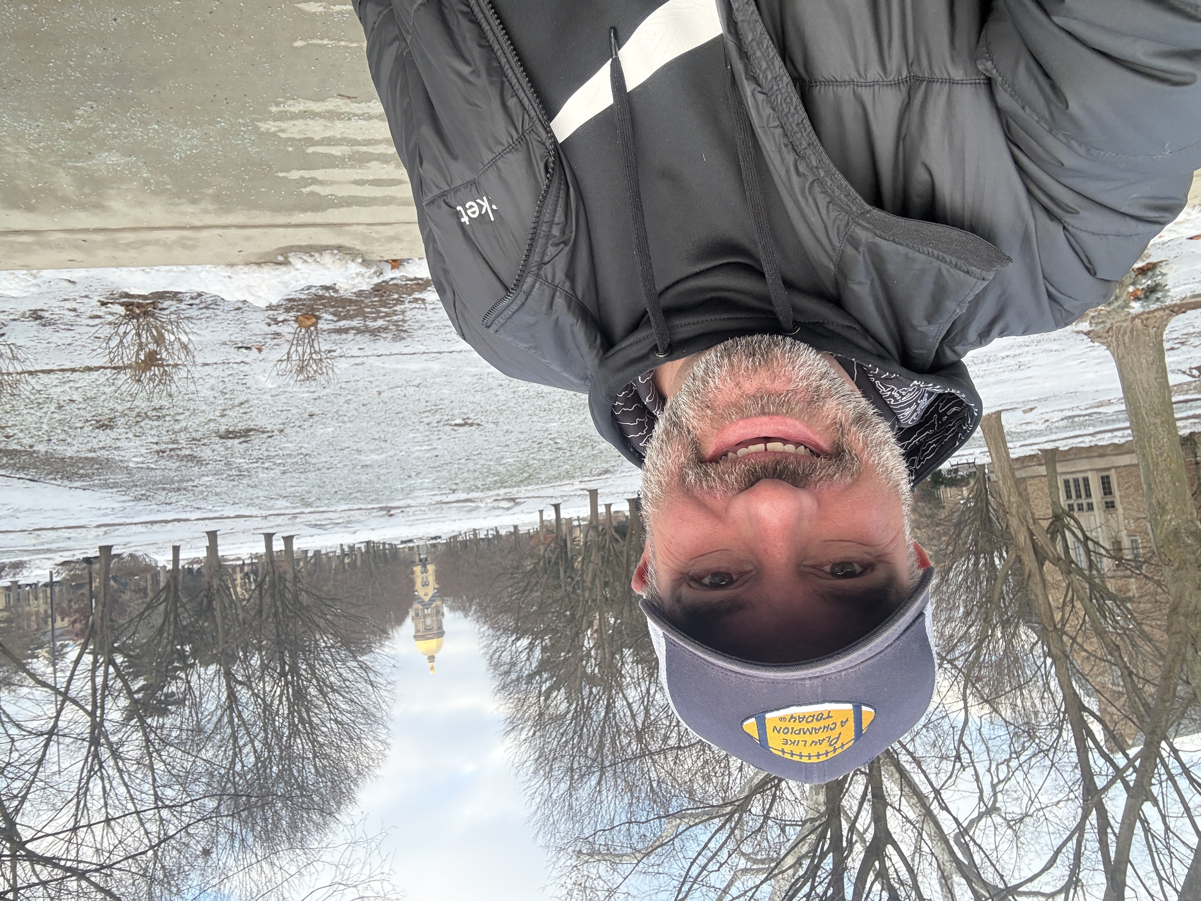 Matthew Owen visiting campus in winter