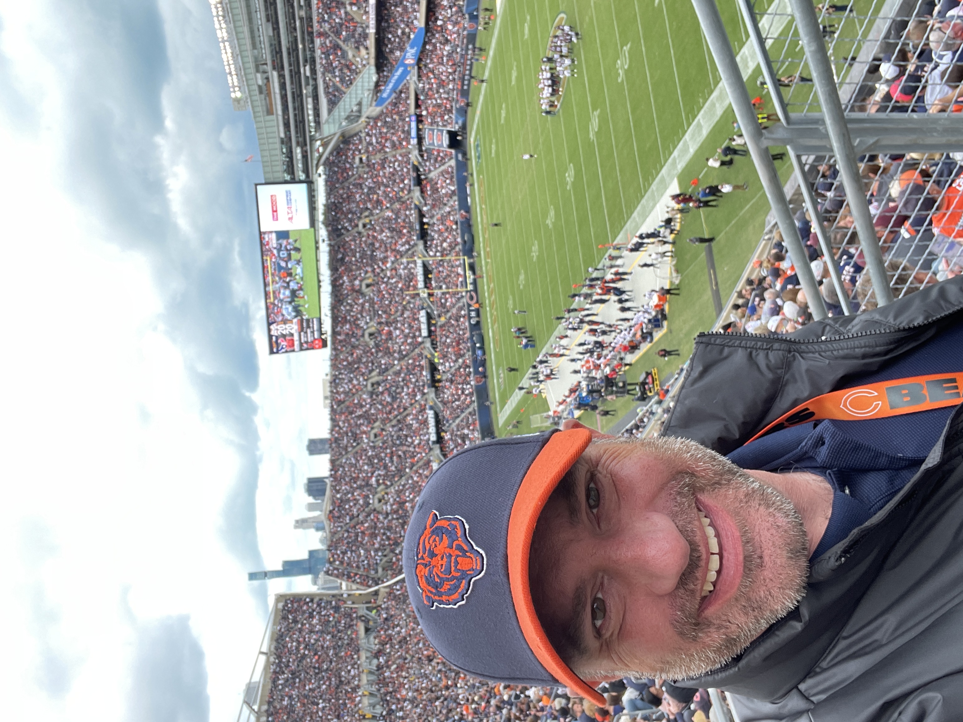 Matt attending a Chicago Bears game at Soldier Field